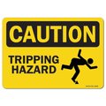 Signmission OSHA Caution Decal, Tripping Hazard, 5in X 3.5in Decal, 3.5" H, 5" W, Landscape, Tripping Hazard OS-CS-D-35-L-19249